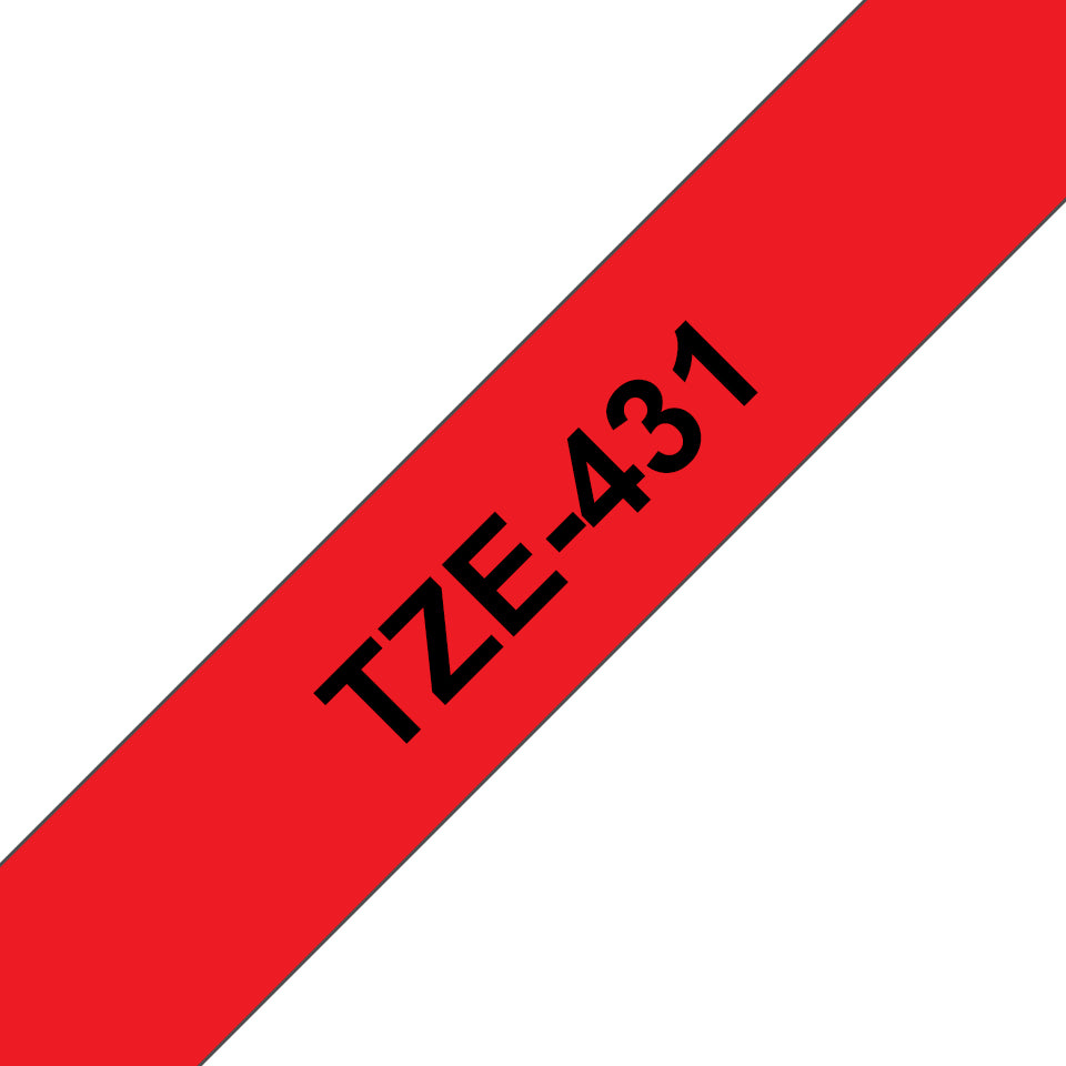 Brother - Labele P-touch TZe-431 standard 12mm noir sur rouge