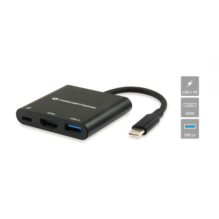 CONCEPTRONIC -   DONN01B laptop dock poortreplicator USB 3.2 Gen 1 (3.1 Gen 1) Type-C Zwart