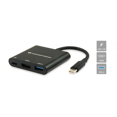 CONCEPTRONIC -   DONN01B laptop dock poortreplicator USB 3.2 Gen 1 (3.1 Gen 1) Type-C Zwart