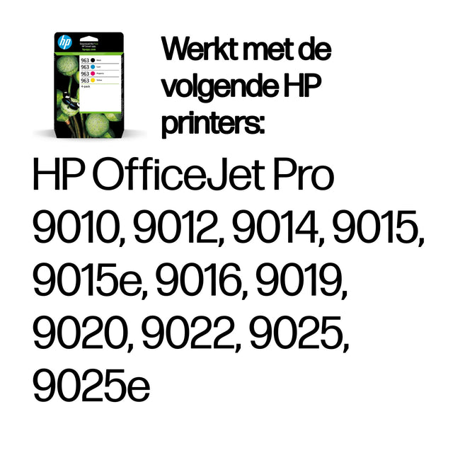 HP - Cartouche d'encre 6zc70ae 963 noir + 3 couleurs