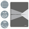 Leitz - carnet, ft A4, couverture en PP, ligné, gris