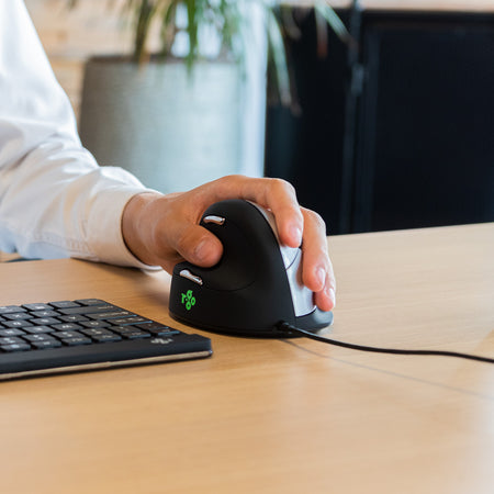 R-Go Tools -  Ergonomische muis R-Go HE Break met pauzesoftware, large (handlengte ≥ 185mm), linkshandig, bedraad, zwart
