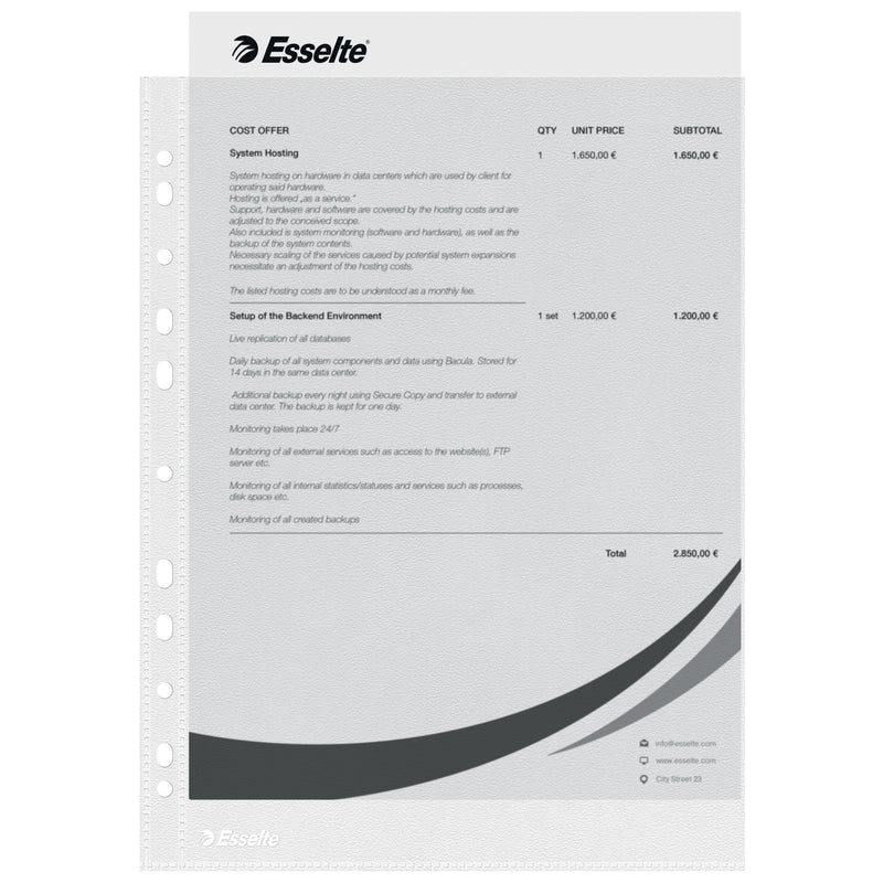 Esselte - Sac de présentation 16690 économique A4 PP 0,03mm
