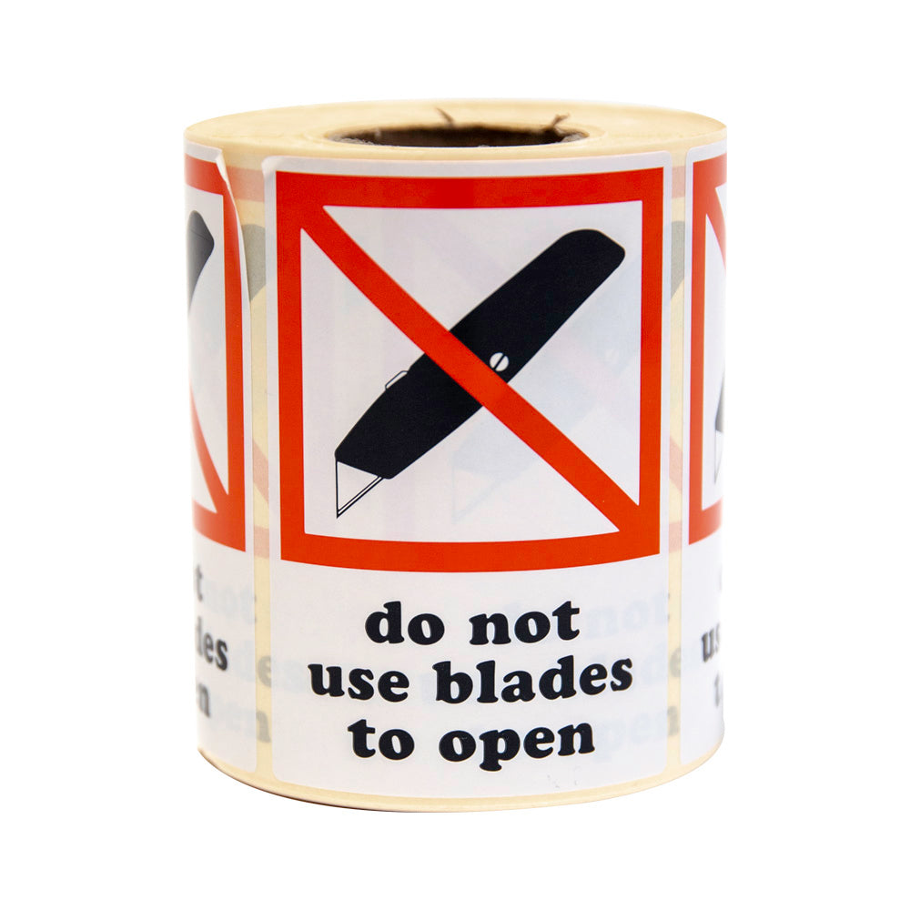 Klika -  Etiketten do not use blades to open 105 x 74 mm 500 stuks per rol