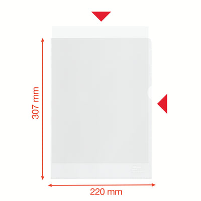 Esselte - Dossier en L, 100% recyclé, transparent, boîte de 20 pièces