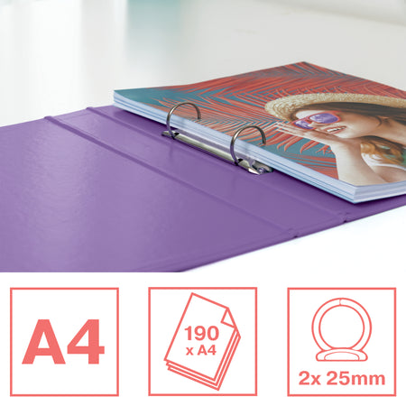 Esselte - Classeur à anneaux Colour'Breeze, 2 anneaux, PP, ft A4, avec couverture rigide, lavande