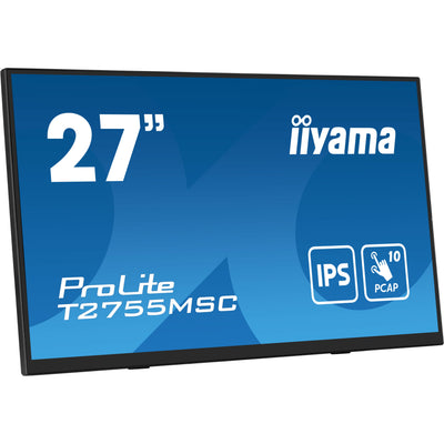IIYAMA -   ProLite T2755MSC-B1 computer monitor 68,6 cm (27) 1920 x 1080 Pixels Full HD LED Touchscreen Tafelblad Zwart