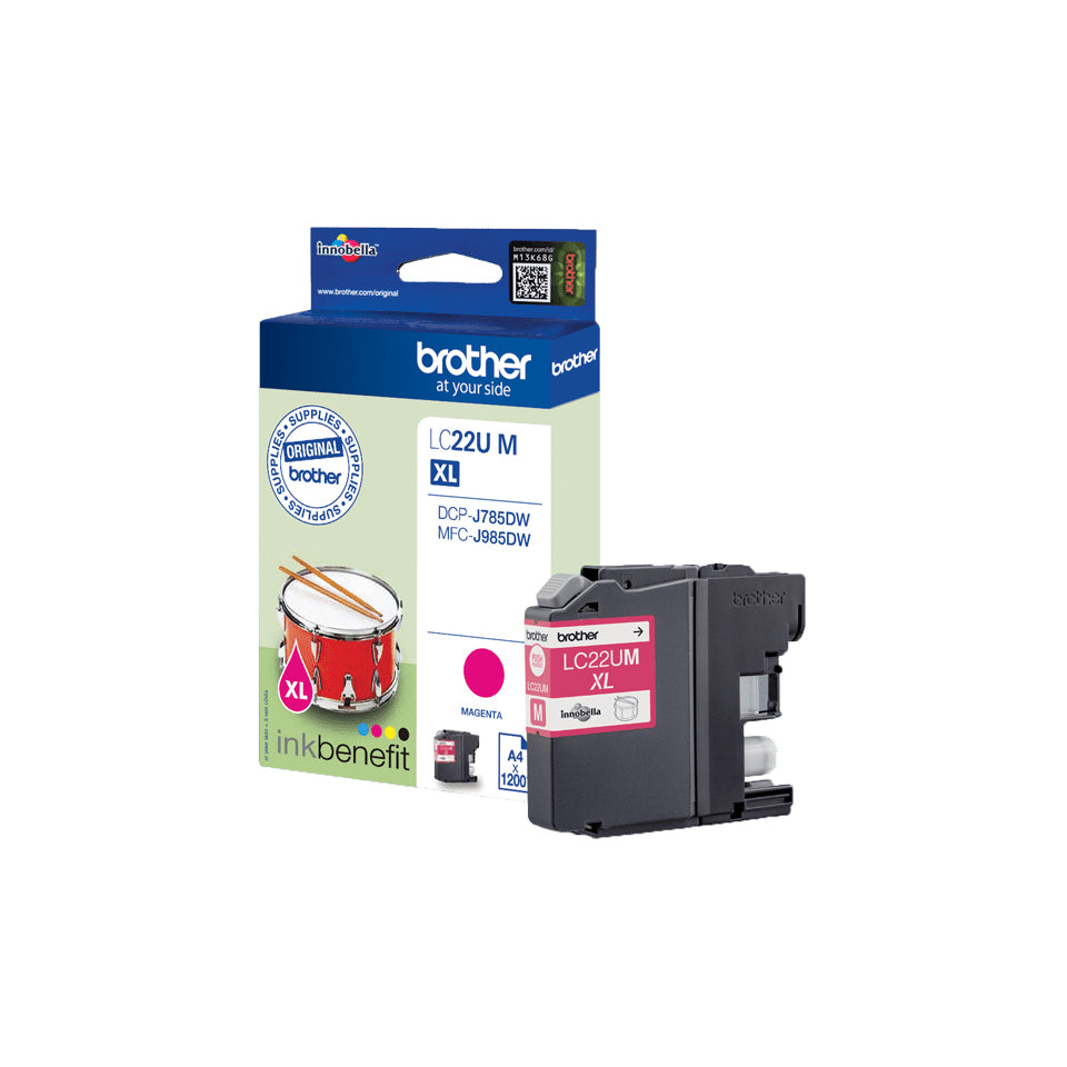 Brother - Tintenpatrone, 1.200 Seiten, OEM LC-22UM, Magenta