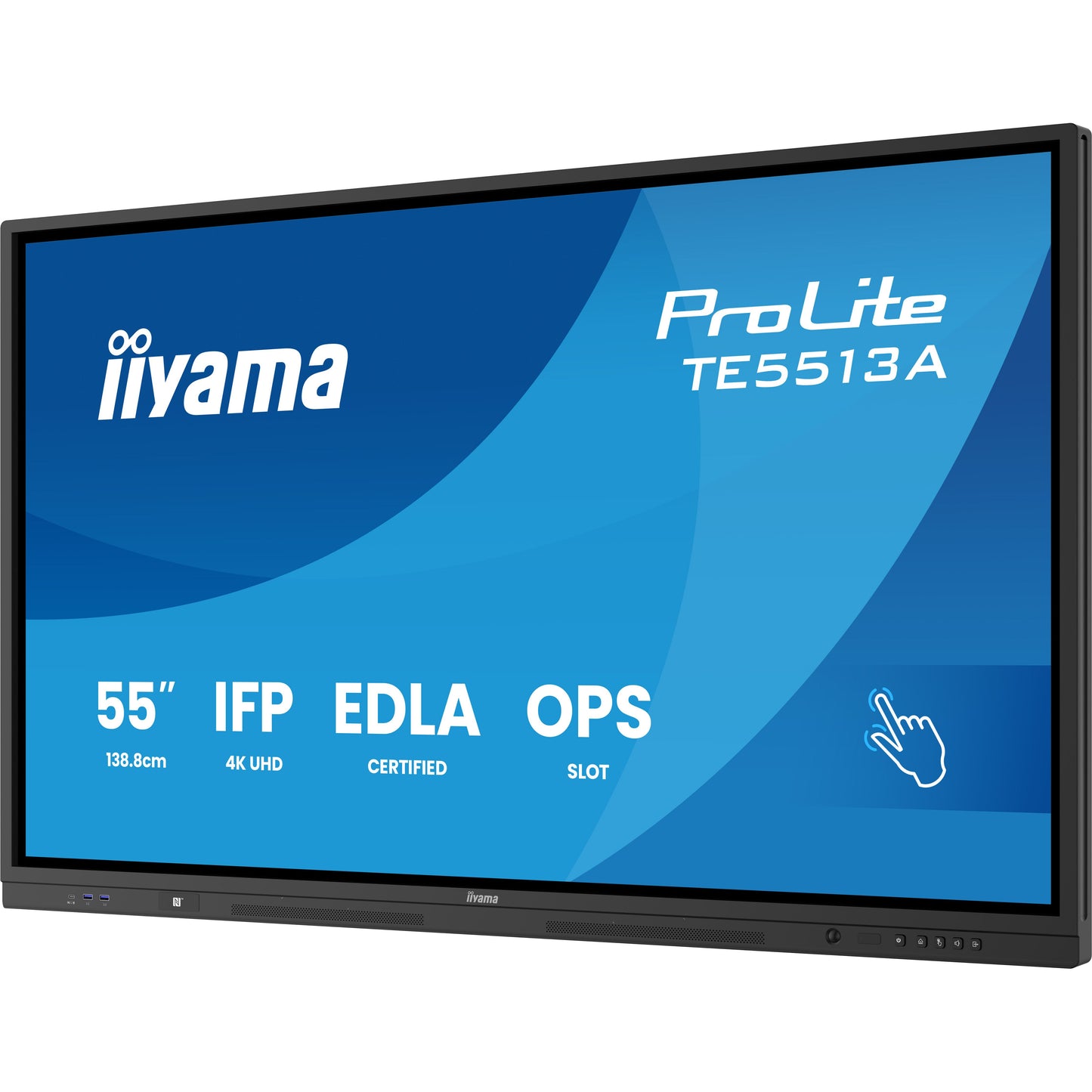 IIYAMA -   TE5513A-B1AG beeldkrant Interactief flatscreen 138,7 cm (54.6) Wifi 450 cd/m² 4K Ultra HD Zwart Touchscreen Type processor Android 18/7