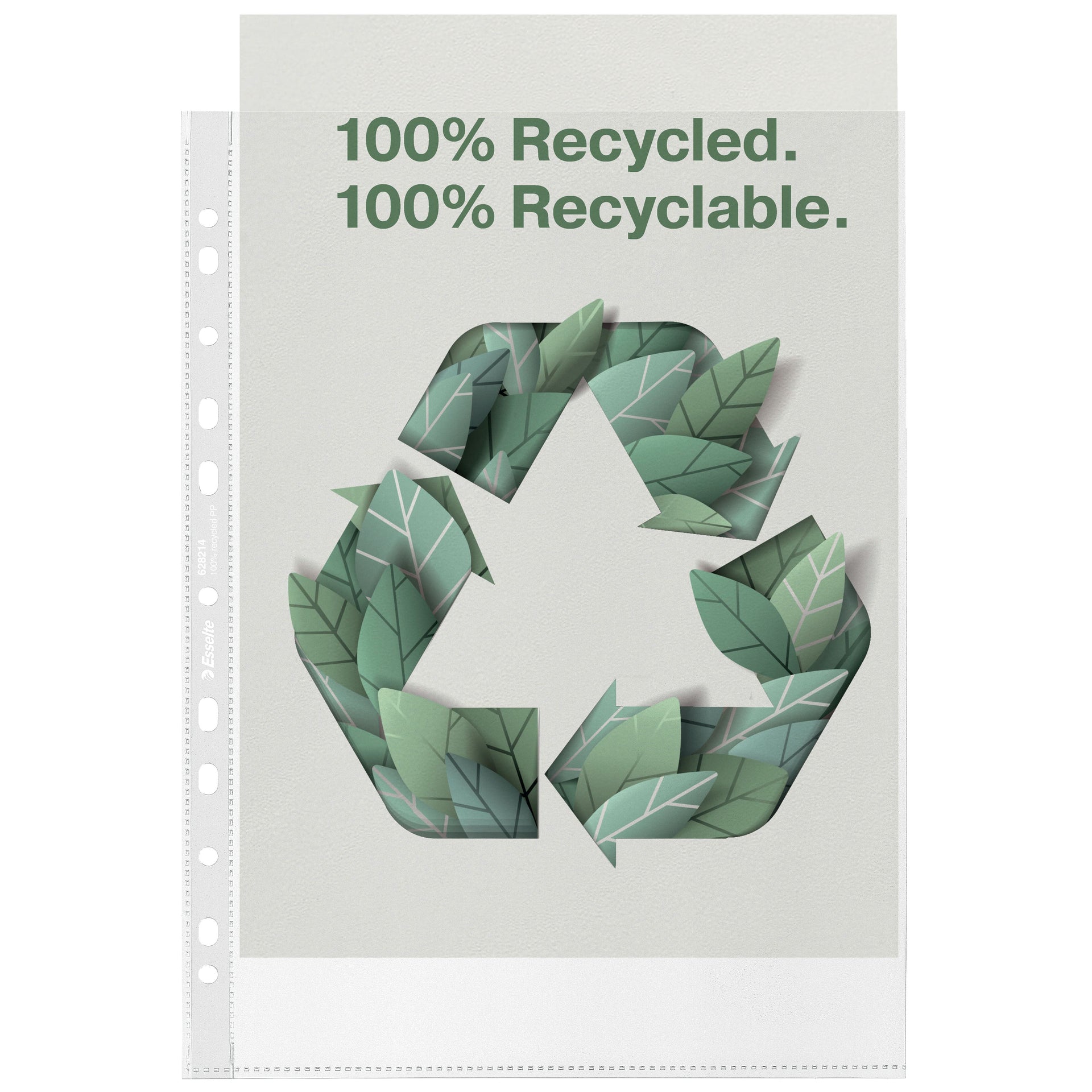 Esselte - sac de présentation perforé, 100% recyclé, ft A4, 70 microns, boîte de 20 pièces