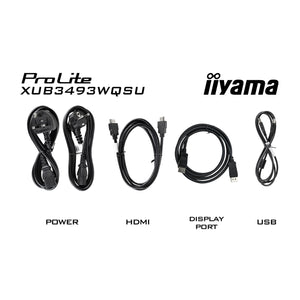 IIYAMA -   ProLite XUB3493WQSU-B6 computer monitor 86,4 cm (34) 3440 x 1440 Pixels UltraWide Quad HD LED Zwart