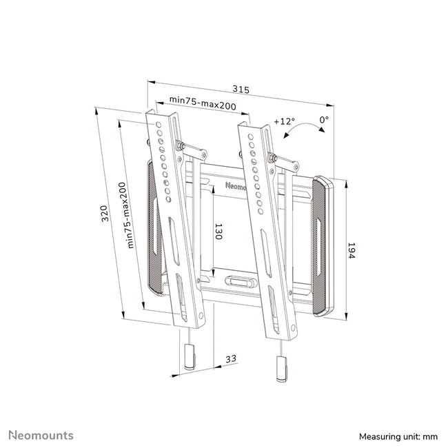 Neomounts - Support mural TV WL35-550BL12 32-55 pouces