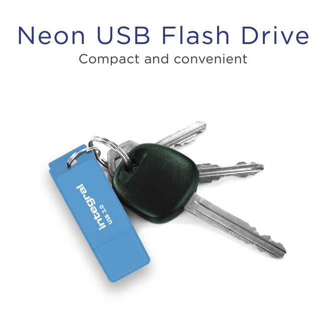 Integral - Clé USB 3.0 64 Go bleu fluo