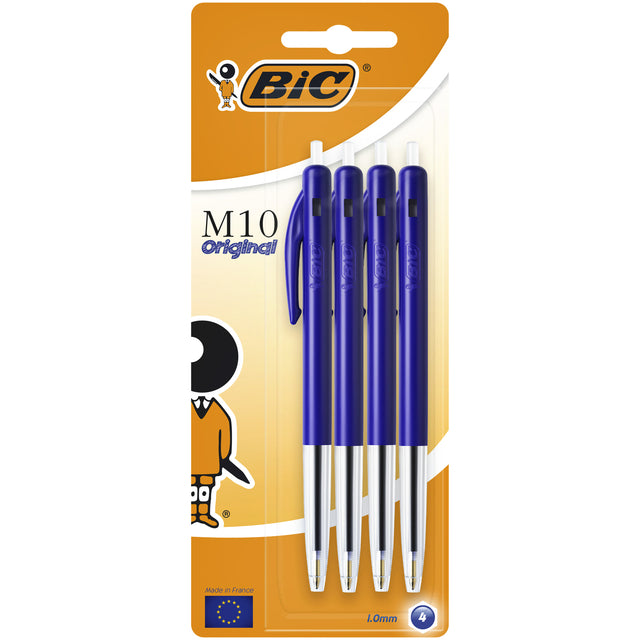 BIC - Ball Pen M10 Blue Medium Blister à 4S