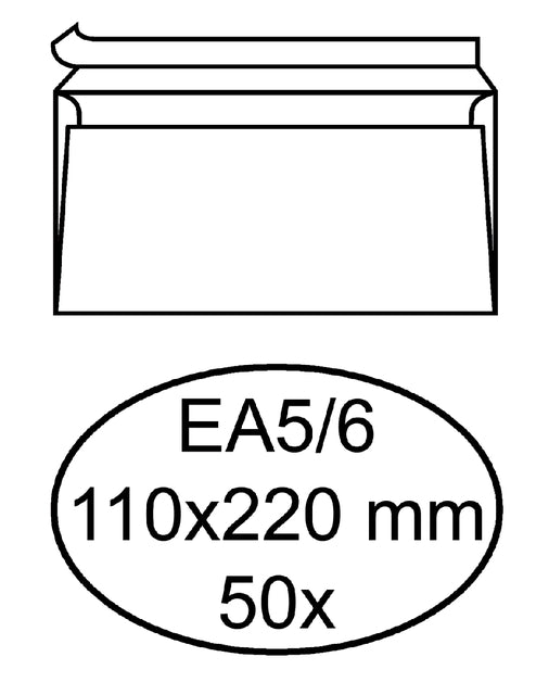 Hermes - Envelop hermes bank ea5/6 110x220 zk 50st wit | 10 stuks