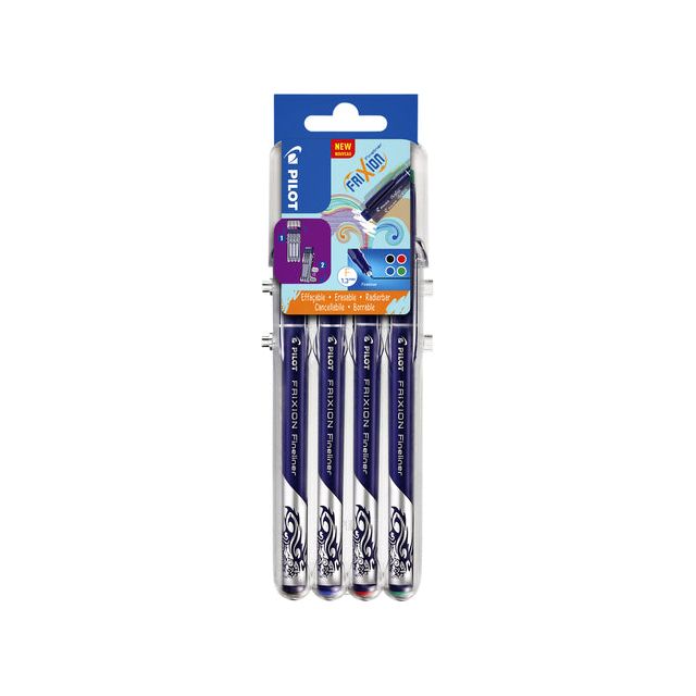 Pilot - fineliner Frixion Basic, geassorteerde kleuren, set van 4 stuks