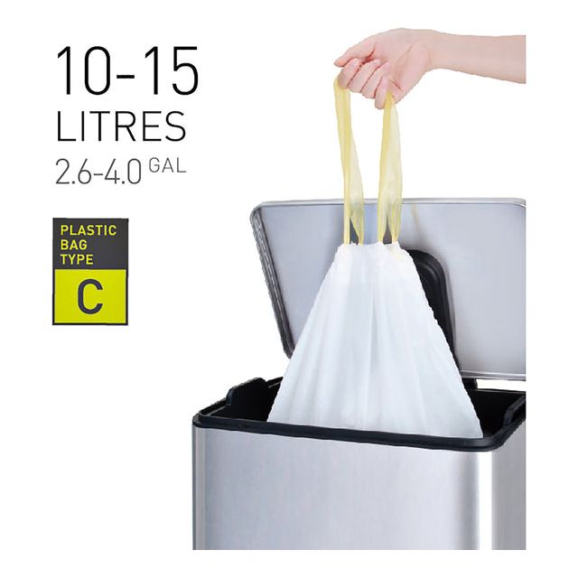 EKO - Afvalzak eko mdpe type c trekb 45x50cm 10-15l wit