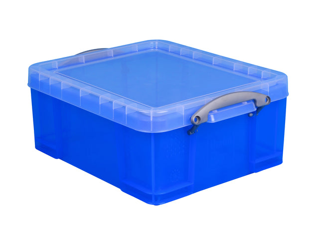 Reaxy utile - Boîte de rangement 18 litres 480x390x200 mm bleu transparent