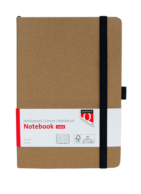 Quantore - Notebook A5 Zeilen Kraft | 3 Stücke