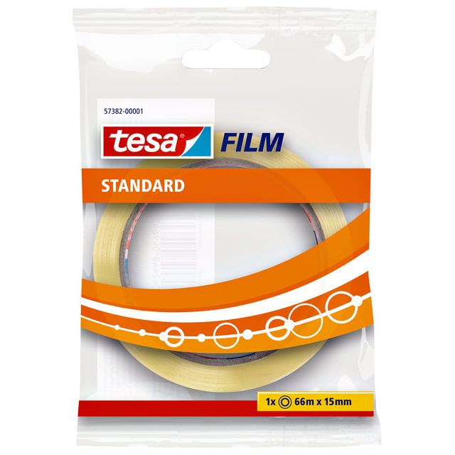 Tesa - Plakband film standaard 66mx15mm transparant