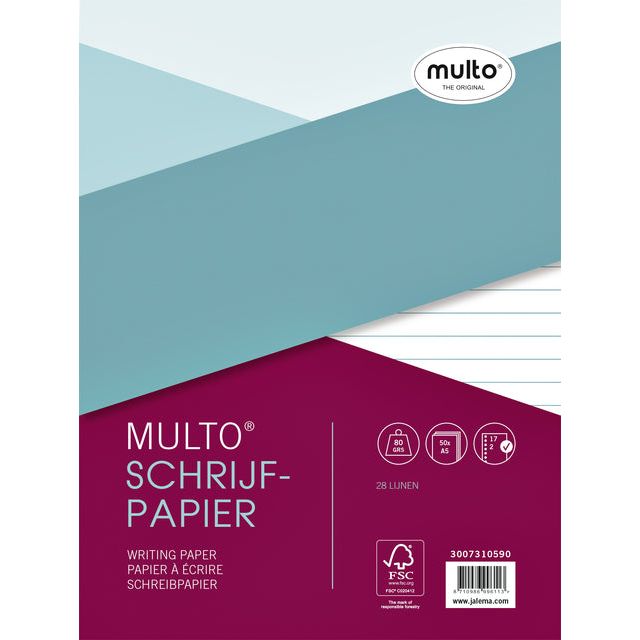 Multo - Interieur multo 17-gaats lijn 80gr 50vel | 10 stuks