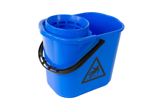 Cleaninq - Mop -Bucket Spanisch mit Korb 12l Blau