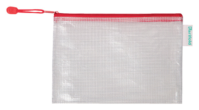 Tarifold - Sac de rangement avec fermeture à glissière 235x165 mm PVC rouge | 8 pièces