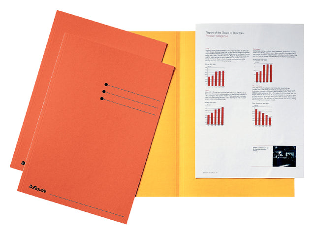 Esselte - dossiermap oranje, karton van 180 g/m², pak van 100 stuks