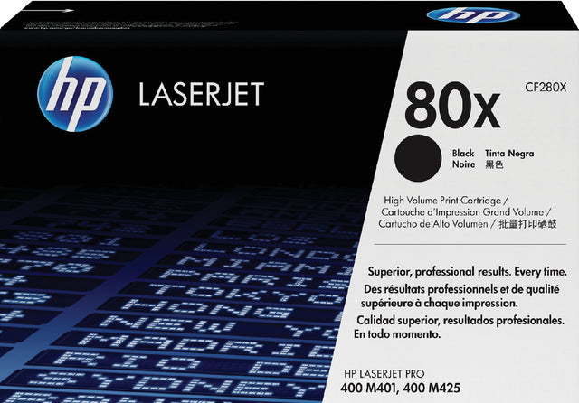 HP - toner 80X, 6 900 pagina's, OEM CF280X, zwart