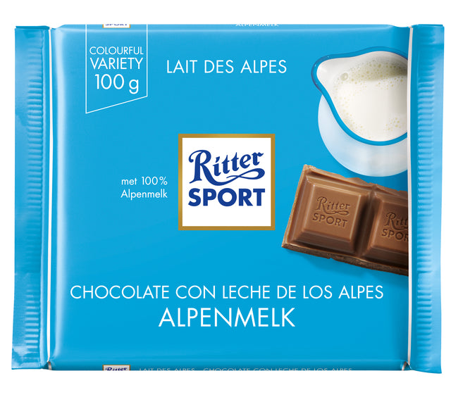 Ritter Sport - alpenmelk tablet 100gr | 12 stuks