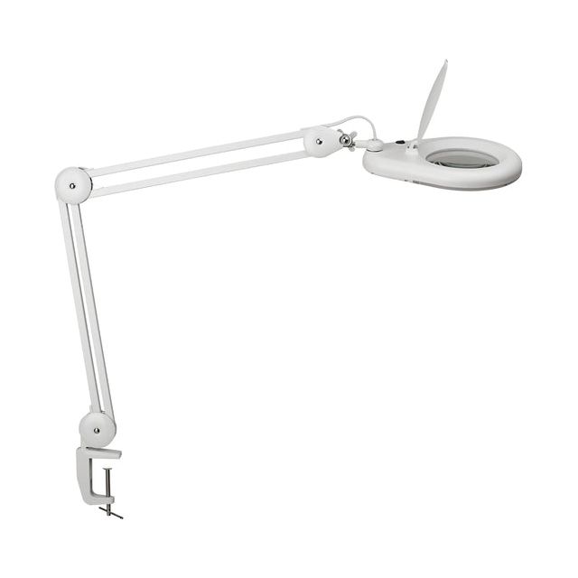 Maul - Viso -Loeplamp, LED, mit Tischklemme 6,3 cm, Armlänge 2x31 cm, 3 Dioptrielens, Opp 144cm2, Weiß