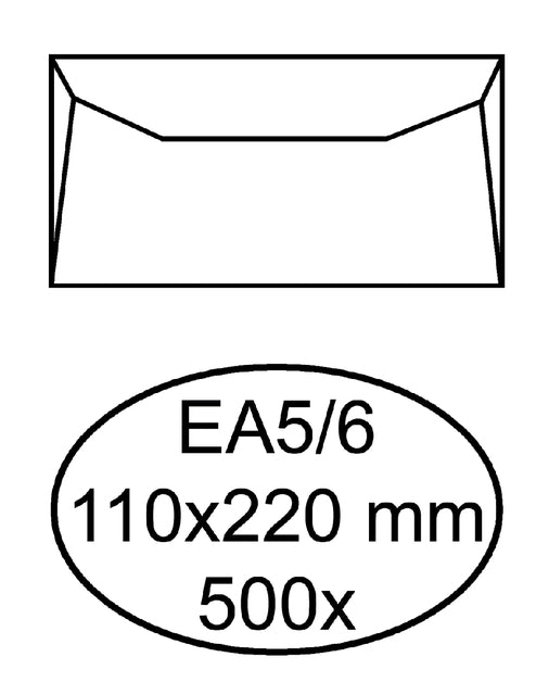 Quantore - Hüllungsbank EA5/6 110 x 220 mm weiß 500 Stück