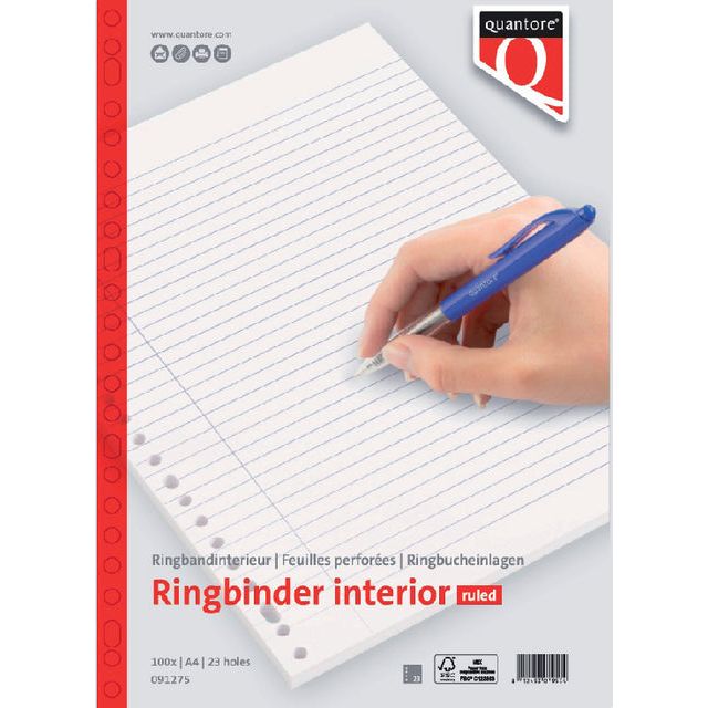 Quantore - Interieur a4 23r lijn 70gram 100vel | 5 stuks