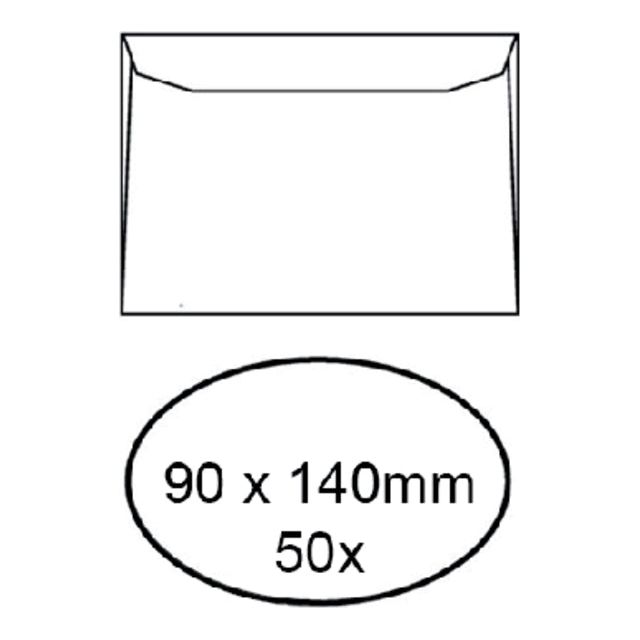 Quantore - Enveloppe pour les cartes de visite 90x140mm 95gr blanche 50ST.