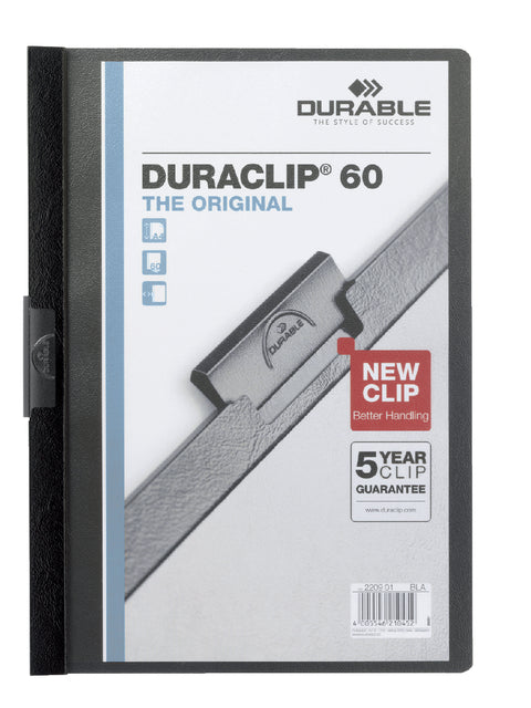 Durable - Klemmap Duraclip A4 6 mm 60 feuilles noires | 25 pièces