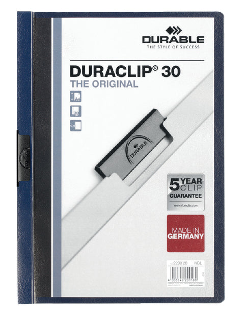 Durable - Klemmap durable 2200 a4 pl/tr 3mm nachtblauw