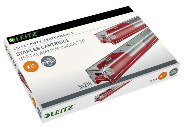 Leitz - Power Performance K12 cartridge, 12mm pootlengte, 210 nietjes per cartridge