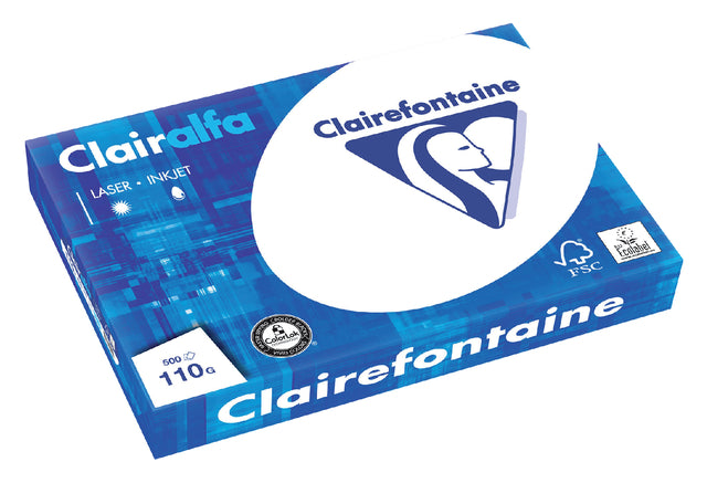 Clairefontaine - Copier Paper Clairalfa A3 110GR WHITE 500VEL | 4 pièces