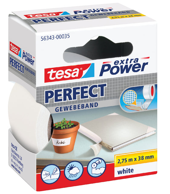 Tesa - Textiele perfect 2.75mx38mm wit