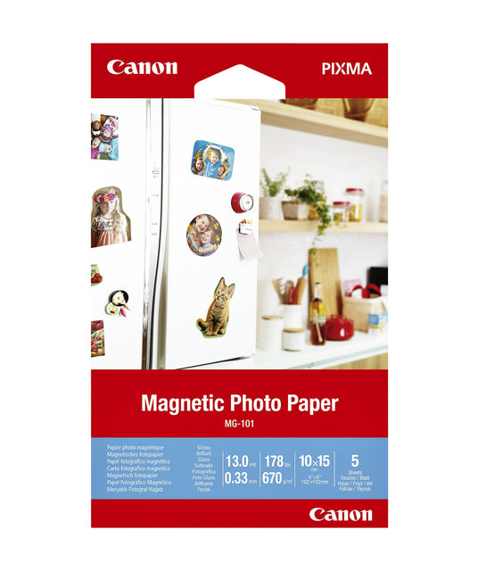 Canon - Fotopapier Mg -101 Magnetisch 10x15cm 5vel