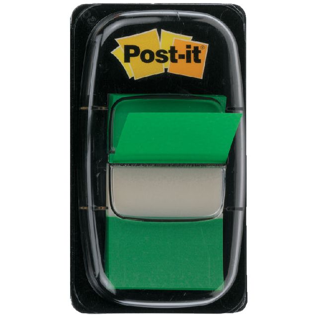 Post -it - Indexstandard, ft 24,4 x 43,2 mm, Halter mit 50 Registerkarten, grün