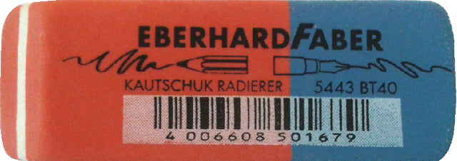 Eberhard Faber - Gum eberhard faber ef-585443 rood/blauw | 40 stuks