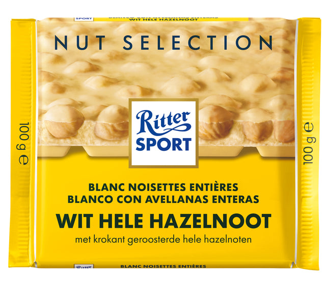 Ritter Sport - wit hele hazelnoot tablet 100gr