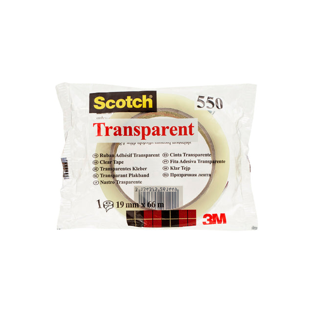 Scotch - Plakband 550 19mmx66m transparant | 8 stuks