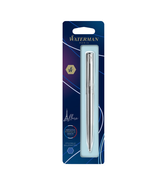 Waterman - Ballpen Allure, point moyen, sur blister, chrome