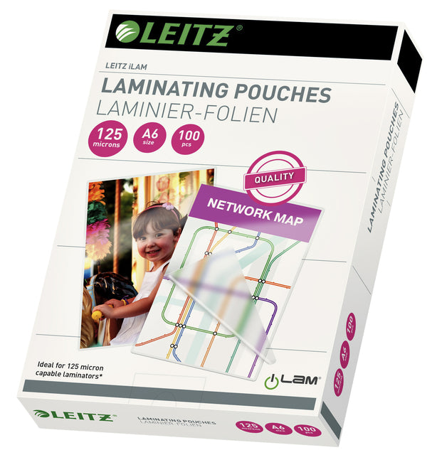 Leitz - Ilam lamineerhoes ft A6, 250 micron (2 x 125 micron), pak van 100 stuks