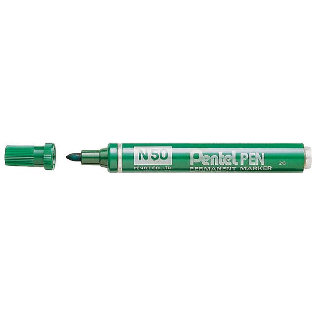 Pentel - Felt -Tip N50 Round Green 1.5-3 mm | 12 pièces