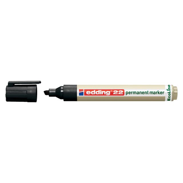 Edding - Viltstift edding 22 eco schuin 1-5mm zwart