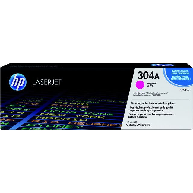 HP - Toner 304a, 2 800 Seiten, OEM CC533A, Magenta