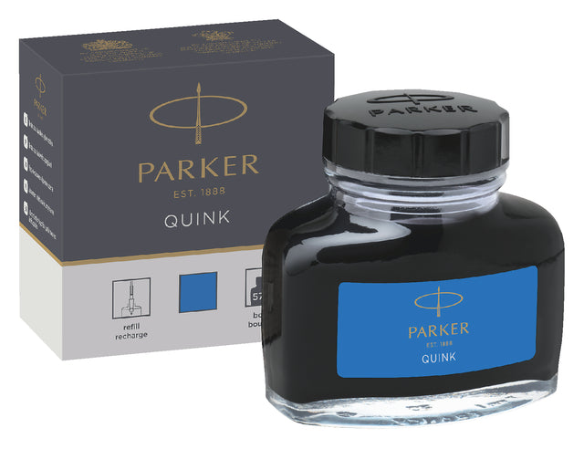 Parker - Vulpeninkt parker quink uitwasbaar 57ml kblauw | 12 stuks